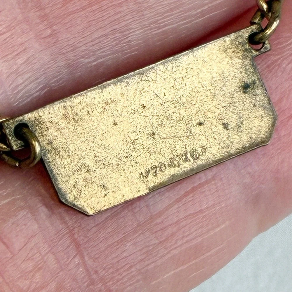 Vintage Swank Tie Chain Gold Filled Bar Clip Plaque Curb Link Mens Accessory